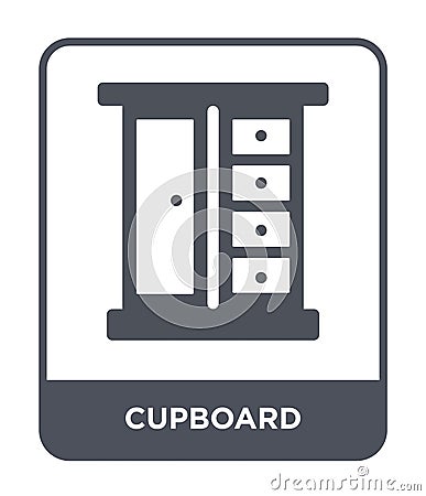 cupboard icon in trendy design style. cupboard icon isolated on white background. cupboard vector icon simple and modern flat Vector Illustration