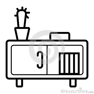 Cupboard icon vector Cartoon Illustration