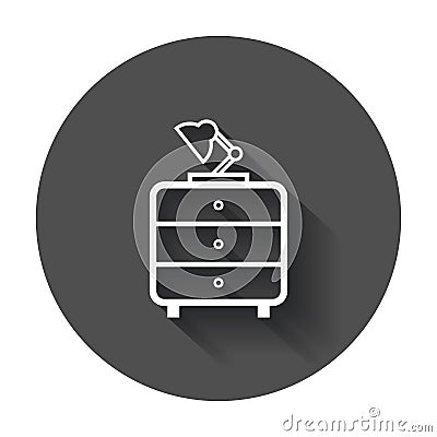 Cupboard with lamp furniture icon. Vector Illustration