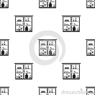 Cupboard with medicines icon in black style isolated on white background. Medicine and hospital pattern stock vector Vector Illustration