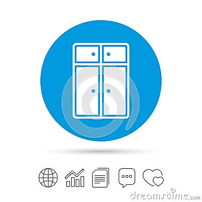 Cupboard sign icon. Modern furniture symbol. Vector Illustration