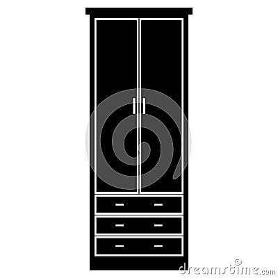 Cupboard wardrobe simple icon Vector Illustration