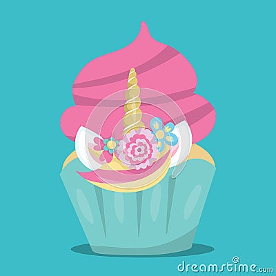 CUPCAKE BLUE 11 Vector Illustration