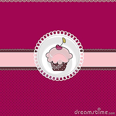 Cupcake card Vector Illustration