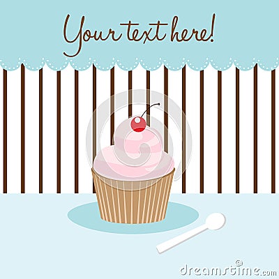 Cupcake card Vector Illustration