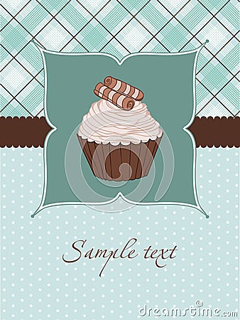 Cupcake Card Vector Illustration