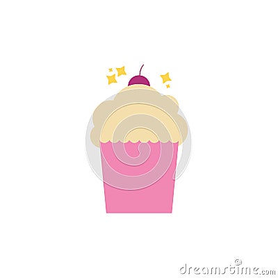 Cupcake celebration party flat icon design Vector Illustration