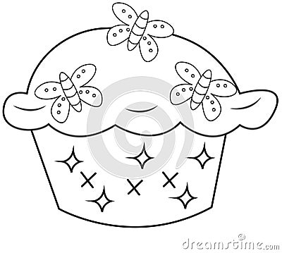 Cupcake coloring page Stock Photo