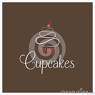 Cupcake cream chocolate design background Vector Illustration