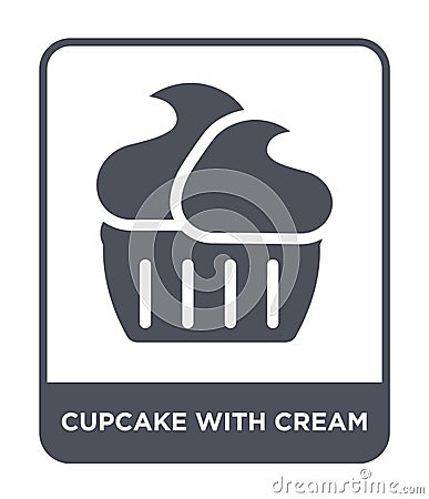 cupcake with cream icon in trendy design style. cupcake with cream icon isolated on white background. cupcake with cream vector Vector Illustration