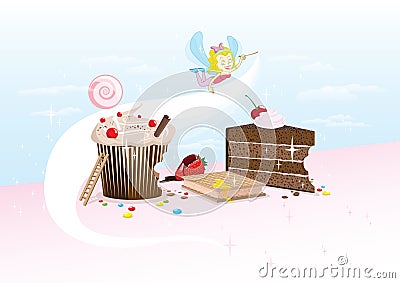 Cupcake fairy Stock Photo