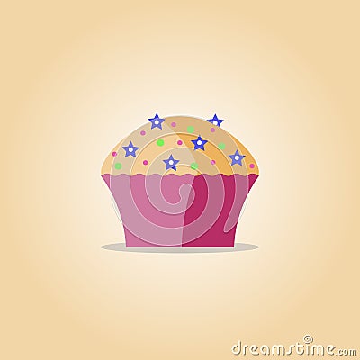 Cupcake flat icon, vector illustration Cartoon Illustration