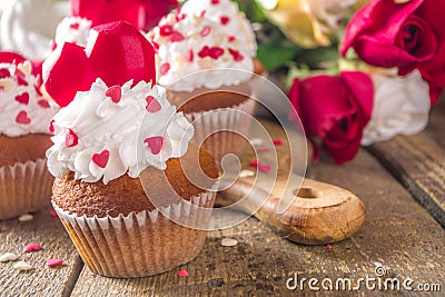 Cupcake with Heart for Valentines Stock Photo