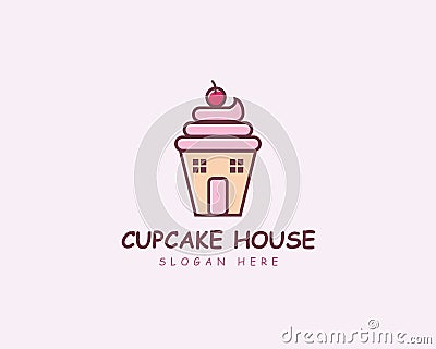 Cupcake House LOGO Creative Design Vector Illustration