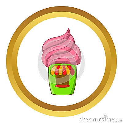 Cupcake house vector icon Vector Illustration