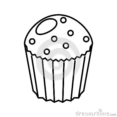 Cupcake icon line style isolated vector Vector Illustration