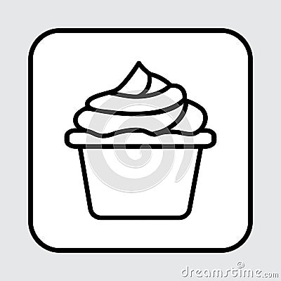 Cupcake icon. Vector illustration Cartoon Illustration