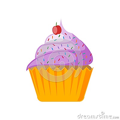 Cupcake icon vector sign and symbol isolated on white background, Cupcake logo concept Vector Illustration