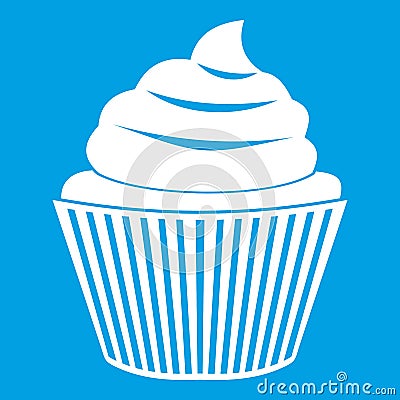 Cupcake icon white Vector Illustration