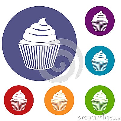 Cupcake icons set Vector Illustration