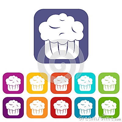 Cupcake icons set Vector Illustration