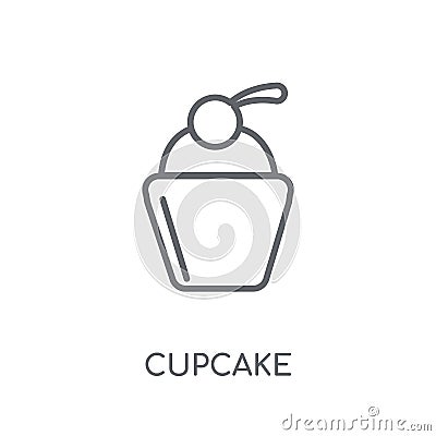 Cupcake linear icon. Modern outline Cupcake logo concept on whit Vector Illustration