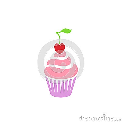 Cupcake. Logo. Sweet dessert Vector Illustration