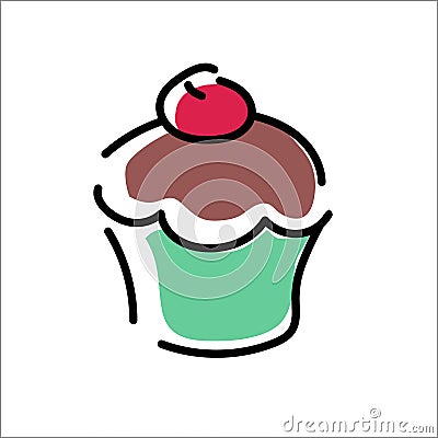 Cupcake logo Vector Illustration