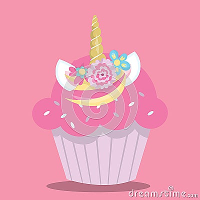 CUPCAKE PINK SPRINKLES 14 Vector Illustration