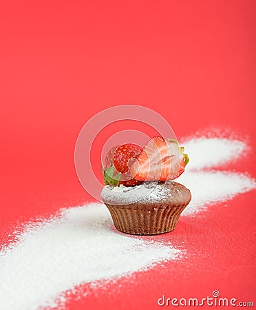 Cupcake, strawberry Stock Photo