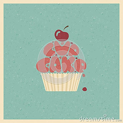 Cupcake. Stylized vector image. Vector Illustration