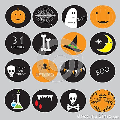 Cupcake toppers for Halloween Vector Illustration