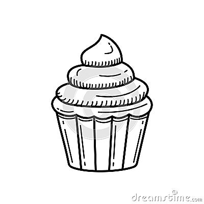 Cupcake vector illustration with hand drawn style Vector Illustration