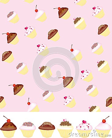 Cupcake wallpaper background Vector Illustration
