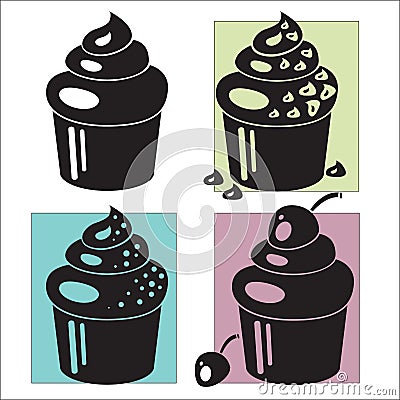 Cupcakes. Muffins Vector Illustration