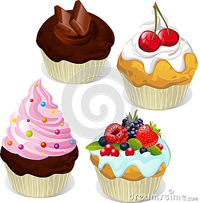 Cupcakes and muffins Vector Illustration