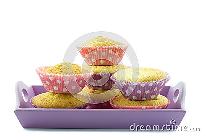 Cupcakes on a serving plate Stock Photo