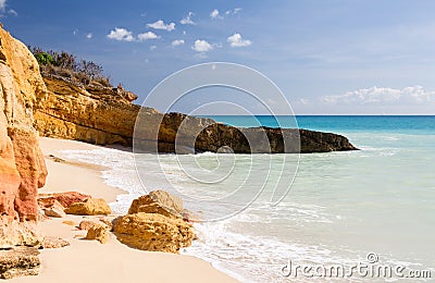 Cupecoy Beach Sint Maarten Stock Photo