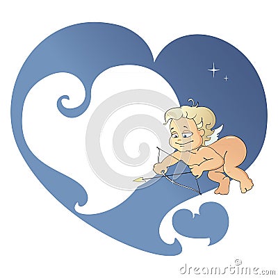 Cupid aiming at someone Vector Illustration