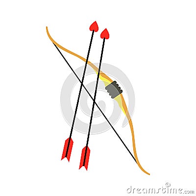 Cupid bow and arrows icon Vector Illustration