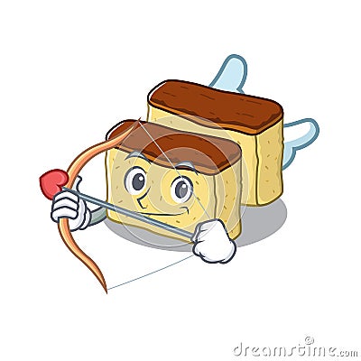 Cupid castella cake isolated in the cartoon Vector Illustration