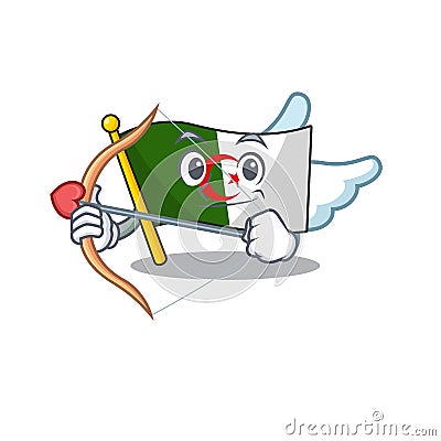 Cupid flag algeria cartoon isolated the mascot Vector Illustration