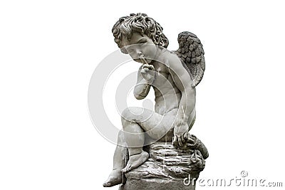 Cupid of love statue isolated Stock Photo