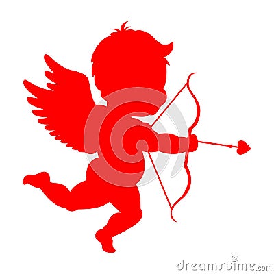 Cupid silhouette Vector Illustration