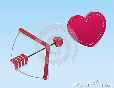 Cupids Arrow Heart Vector Illustration