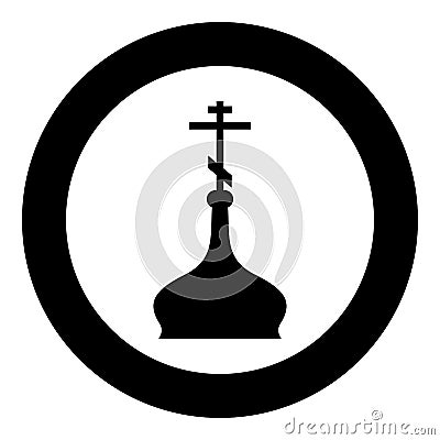 Cupola ortodox church icon black color vector illustration simple image Vector Illustration