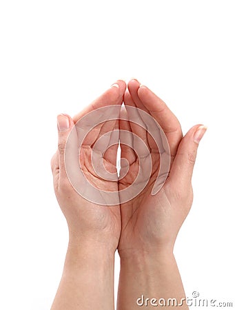 Cupped hands Stock Photo