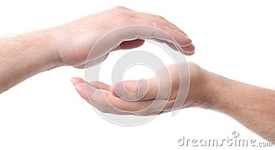 Cupped hands Stock Photo