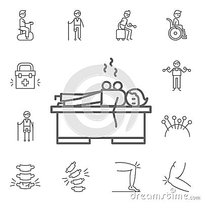 Cupping, physiotherapy, lying icon. Physiotherapy icons universal set for web and mobile Stock Photo