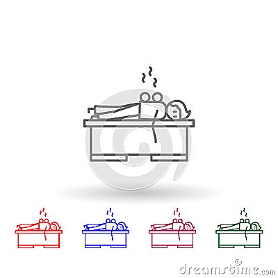 Cupping, physiotherapy, lying multi color icon. Simple thin line, outline of physiotherapy icons for ui and ux, website or Stock Photo